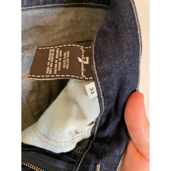 7 For All Mankind | Dark Wash "Slimmy" Full Length Denim Jean Size 32 - Picture 5 of 5